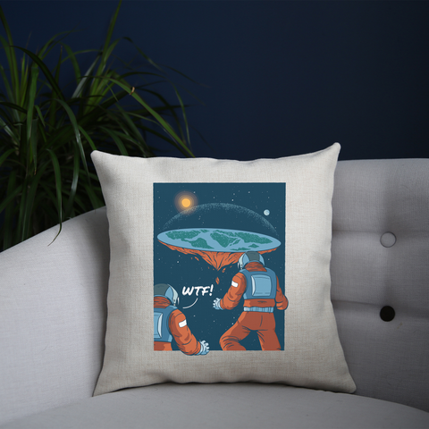 Flat earth astronauts cushion cover pillowcase linen home decor - Graphic Gear