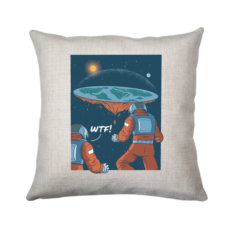 Flat earth astronauts cushion cover pillowcase linen home decor - Graphic Gear