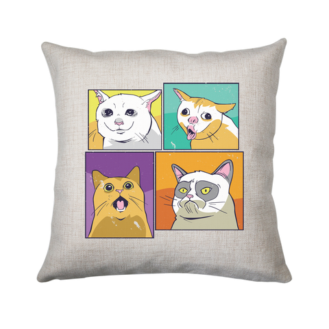 Meme cats cushion cover pillowcase linen home decor - Graphic Gear