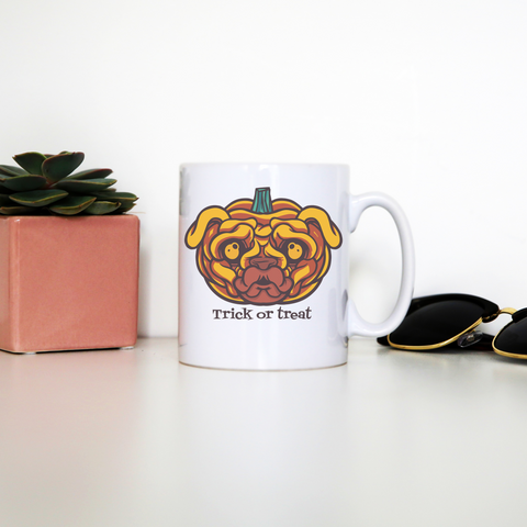 Pug pumpkin mug coffee tea cup - Graphic Gear