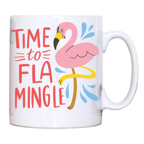 Time to fla mingle mug coffee tea cup - Graphic Gear