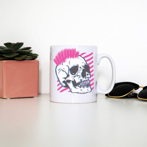 Punk skull glitch mug coffee tea cup - Graphic Gear