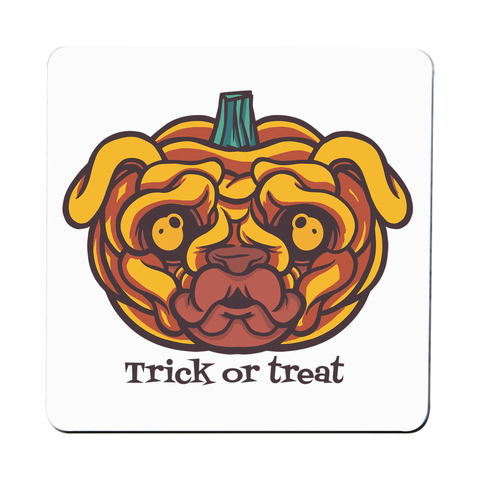 Pug pumpkin coaster drink mat - Graphic Gear