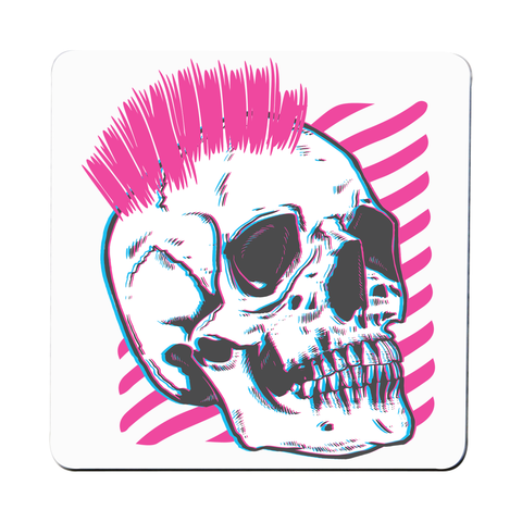 Punk skull glitch coaster drink mat - Graphic Gear
