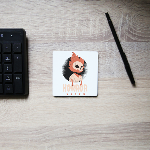 Horror vibes halloween coaster drink mat - Graphic Gear