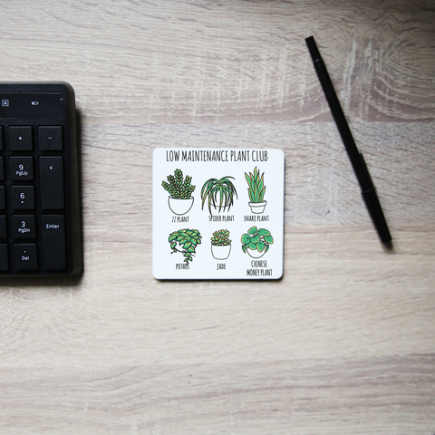 Low maintenance plants coaster drink mat - Graphic Gear