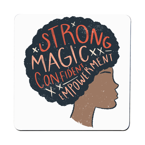 Proud afro woman quote coaster drink mat - Graphic Gear