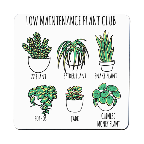 Low maintenance plants coaster drink mat - Graphic Gear