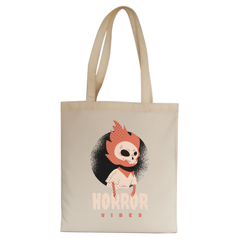 Horror vibes halloween tote bag canvas shopping - Graphic Gear