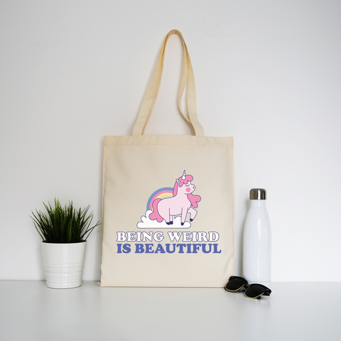 Being weird unicorn tote bag canvas shopping - Graphic Gear