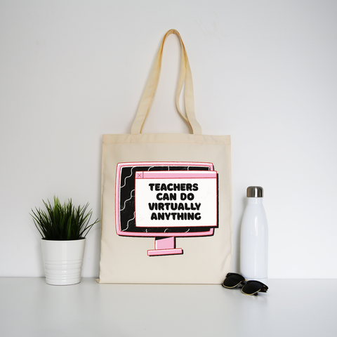 Virtual teachers tote bag canvas shopping - Graphic Gear