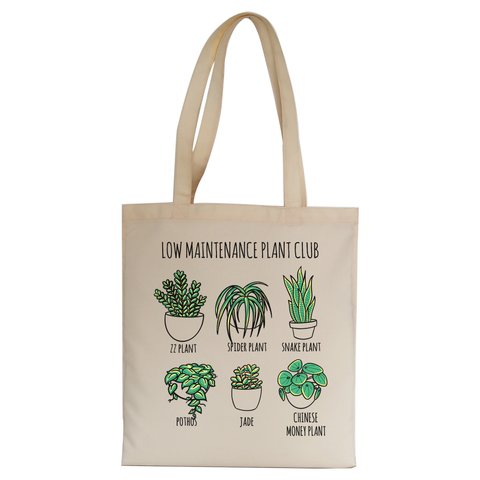 Low maintenance plants tote bag canvas shopping - Graphic Gear