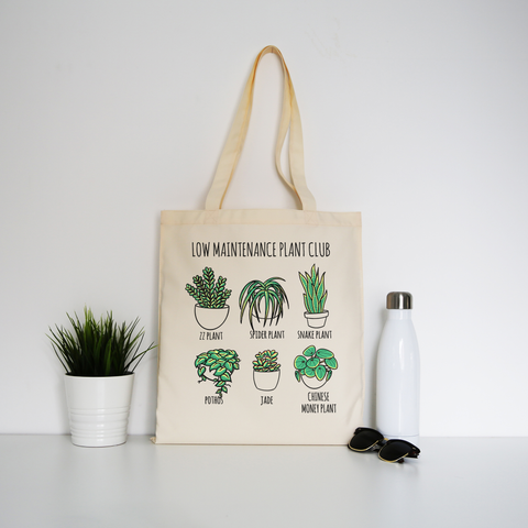Low maintenance plants tote bag canvas shopping - Graphic Gear