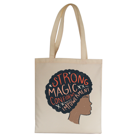 Proud afro woman quote tote bag canvas shopping - Graphic Gear