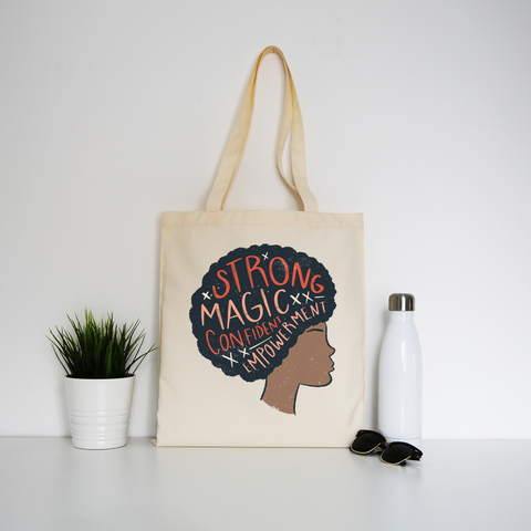Proud afro woman quote tote bag canvas shopping - Graphic Gear