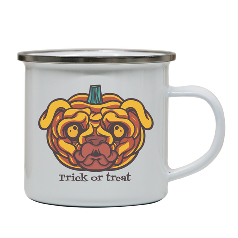 Pug pumpkin enamel camping mug outdoor cup colors - Graphic Gear