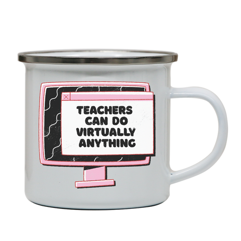 Virtual teachers enamel camping mug outdoor cup colors - Graphic Gear