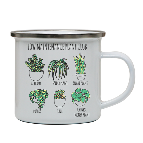 Low maintenance plants enamel camping mug outdoor cup colors - Graphic Gear