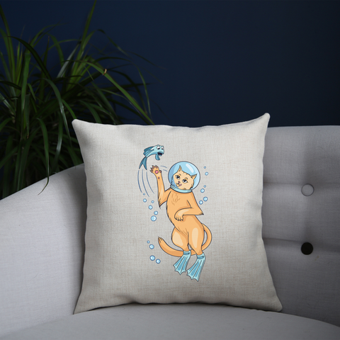 Scuba cat cushion cover pillowcase linen home decor - Graphic Gear