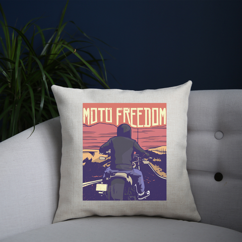 Motorbike freedom cushion cover pillowcase linen home decor - Graphic Gear