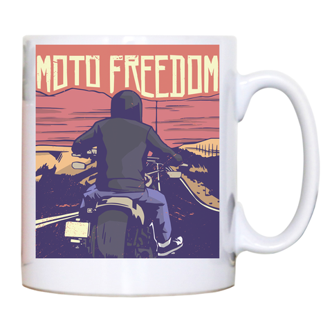 Motorbike freedom mug coffee tea cup - Graphic Gear