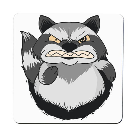 Angry raccoon coaster drink mat - Graphic Gear
