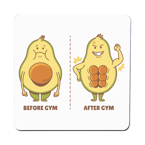 Avocado gym coaster drink mat - Graphic Gear