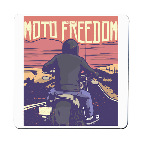 Motorbike freedom coaster drink mat - Graphic Gear