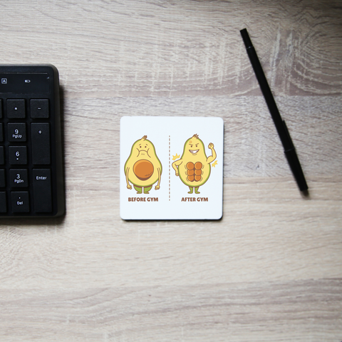 Avocado gym coaster drink mat - Graphic Gear