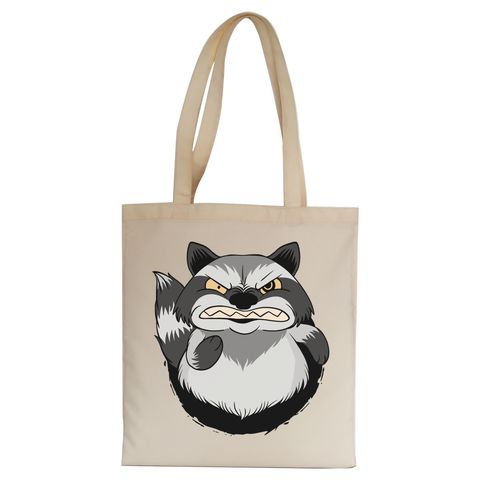 Angry raccoon tote bag canvas shopping - Graphic Gear