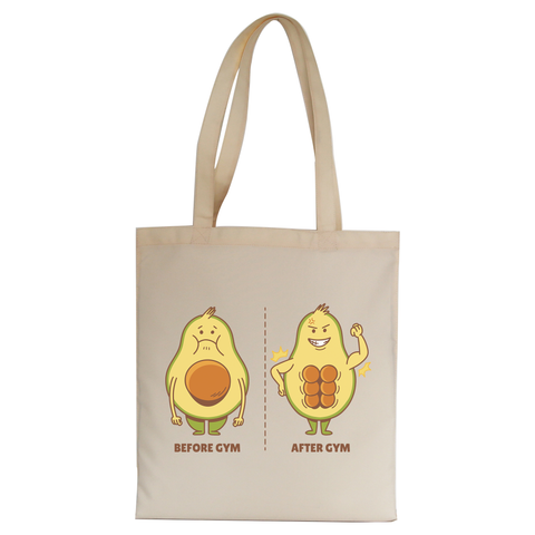 Avocado gym tote bag canvas shopping - Graphic Gear