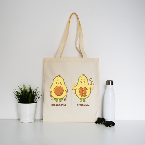 Avocado gym tote bag canvas shopping - Graphic Gear