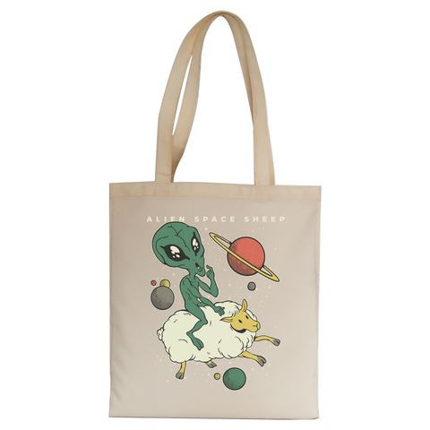 Alien space sheep tote bag canvas shopping - Graphic Gear