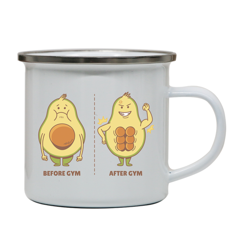 Avocado gym enamel camping mug outdoor cup colors - Graphic Gear