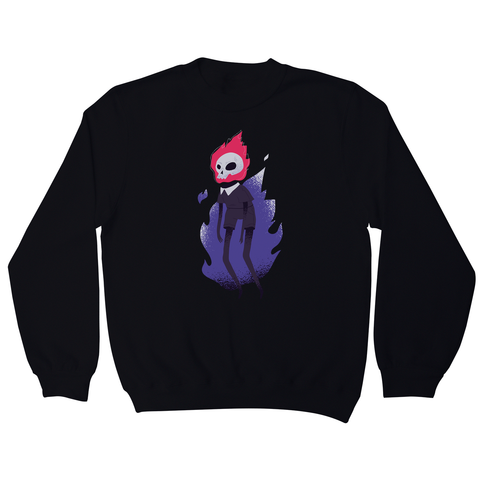 Halloween flaming skull sweatshirt - Graphic Gear