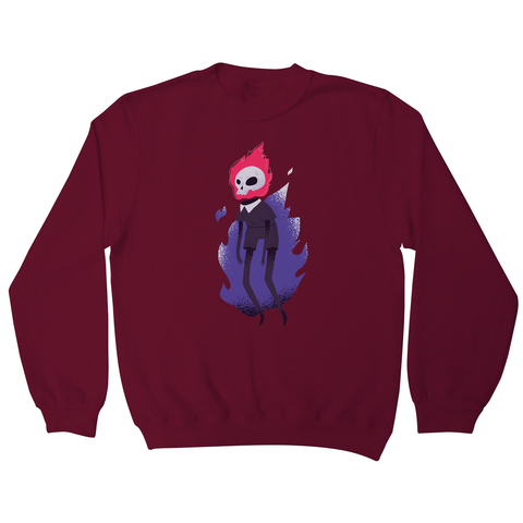 Halloween flaming skull sweatshirt - Graphic Gear