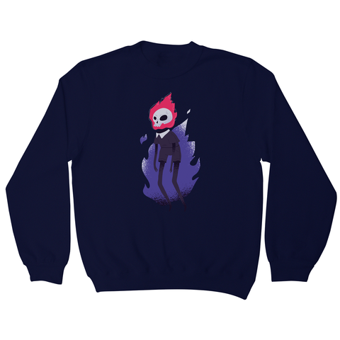 Halloween flaming skull sweatshirt - Graphic Gear