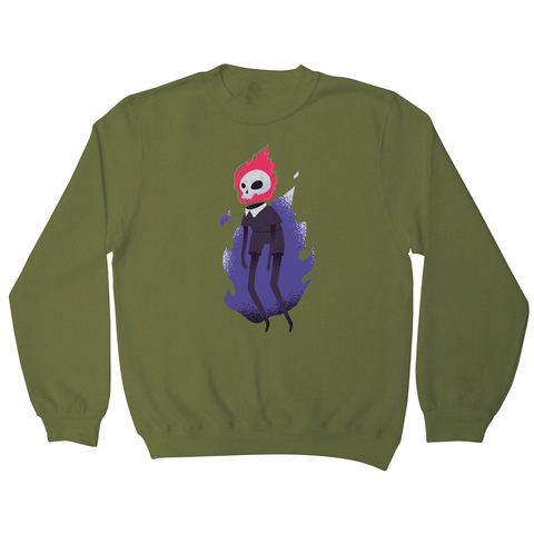 Halloween flaming skull sweatshirt - Graphic Gear