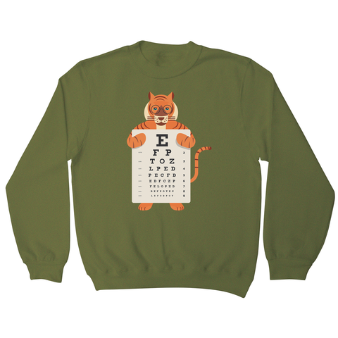 Tiger eye chart sweatshirt - Graphic Gear