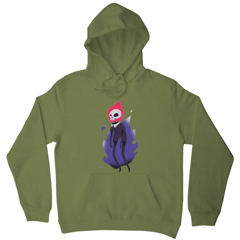 Halloween flaming skull hoodie - Graphic Gear