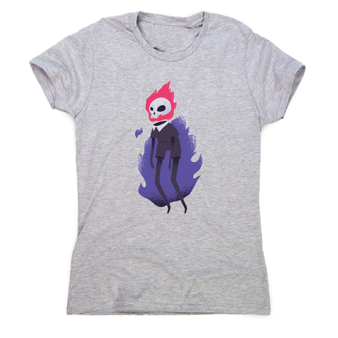 Halloween flaming skull women's t-shirt - Graphic Gear