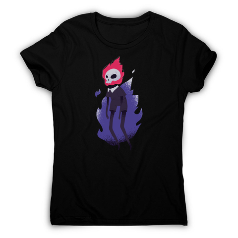 Halloween flaming skull women's t-shirt - Graphic Gear