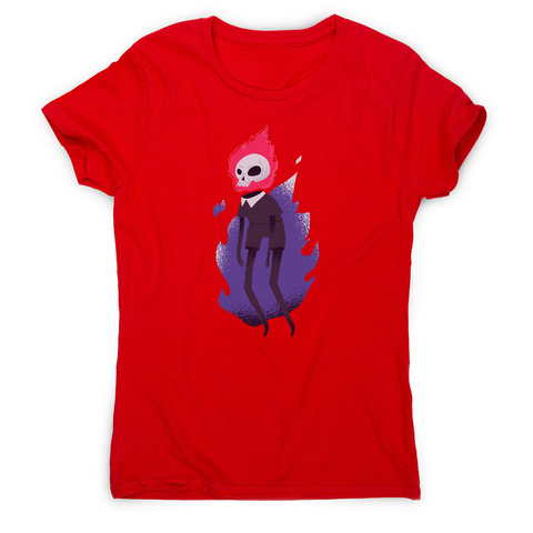 Halloween flaming skull women's t-shirt - Graphic Gear