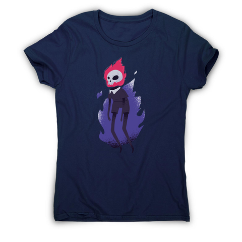 Halloween flaming skull women's t-shirt - Graphic Gear