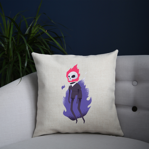 Halloween flaming skull cushion cover pillowcase linen home decor - Graphic Gear