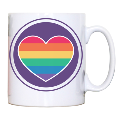 Rainbow heart mug coffee tea cup - Graphic Gear