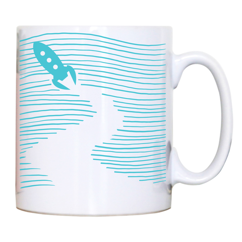 Rocketship path mug coffee tea cup - Graphic Gear