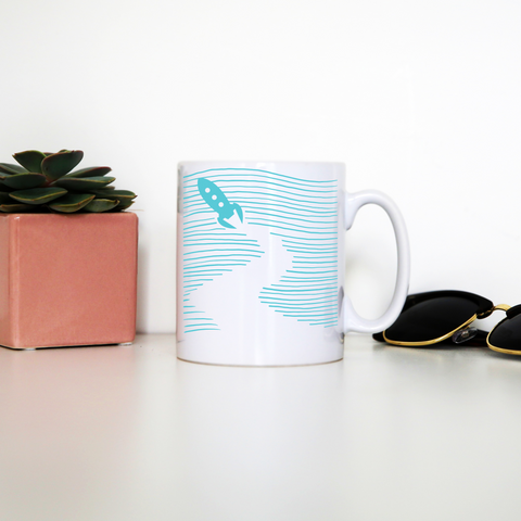 Rocketship path mug coffee tea cup - Graphic Gear