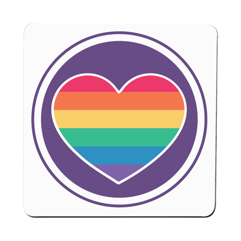 Rainbow heart coaster drink mat - Graphic Gear