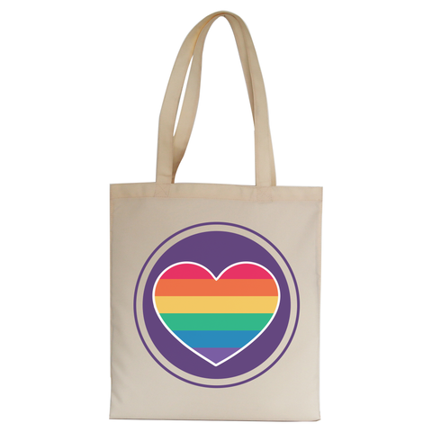 Rainbow heart tote bag canvas shopping - Graphic Gear